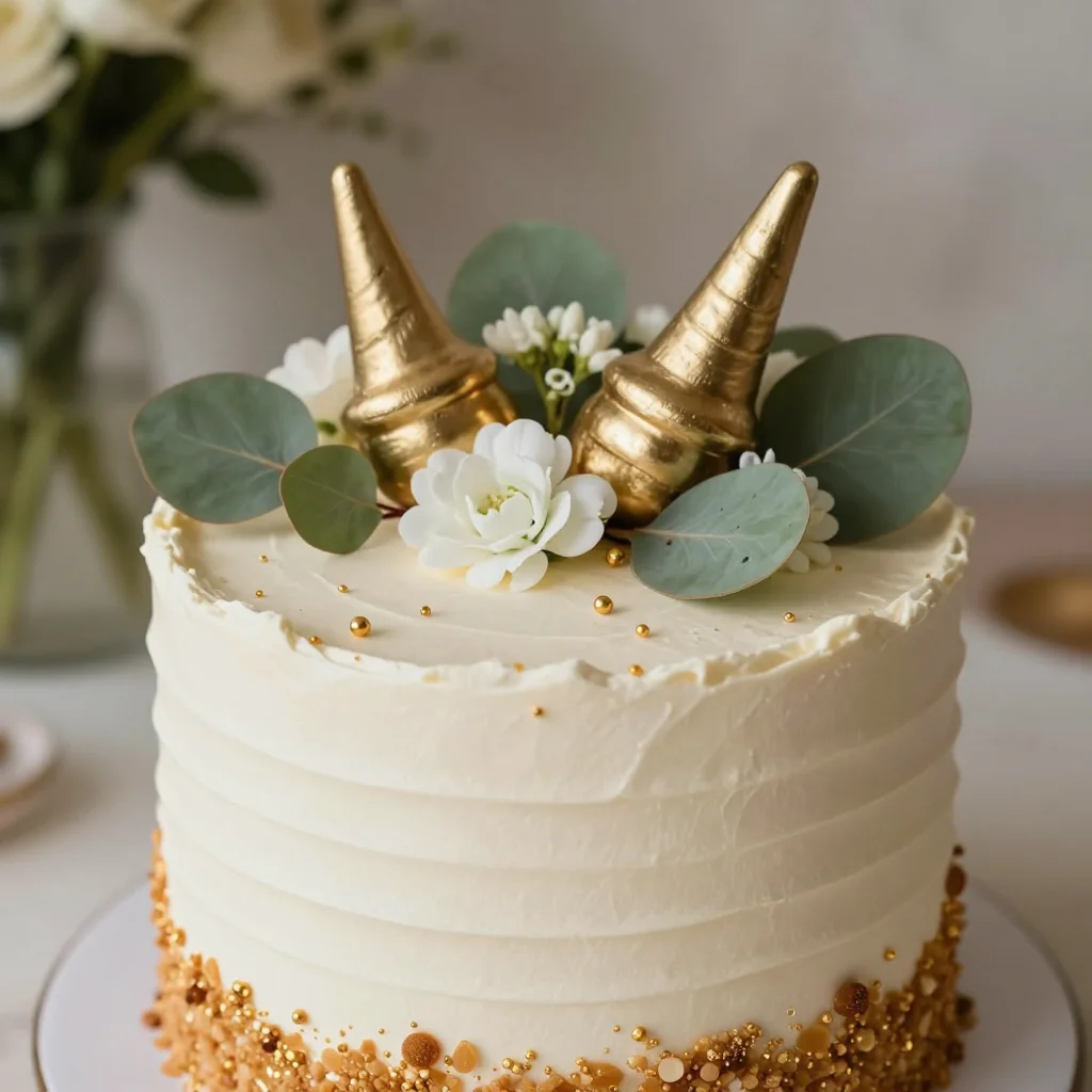 Perfect Taurus Birthday Cake Recipe with Easy Elegant Gold Horns Tutorial