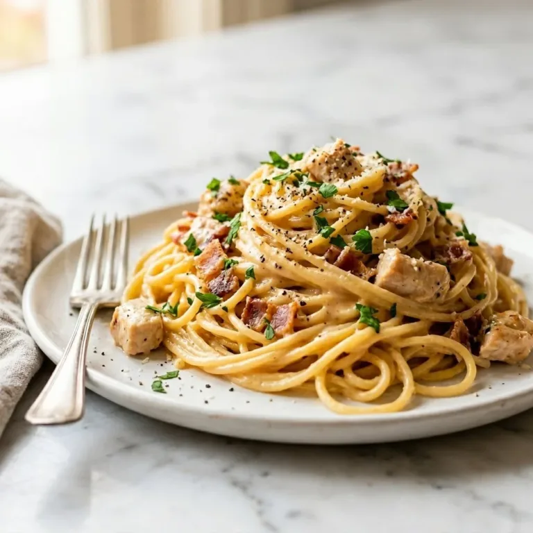 Cozy Crockpot Recipes 1 Delicious slow cooker chicken spaghetti dinner served with fresh herbs.