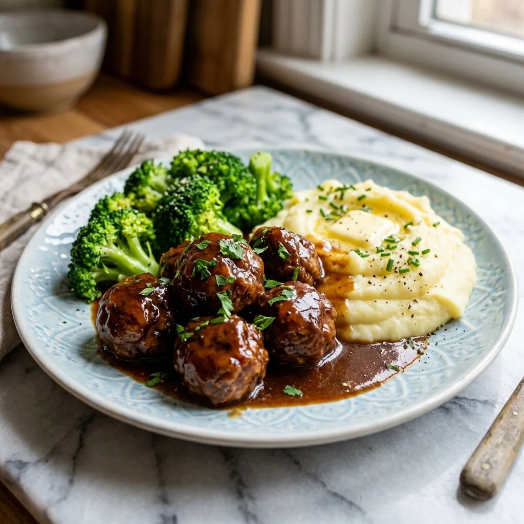 Slow Cooker French Onion Meatballs