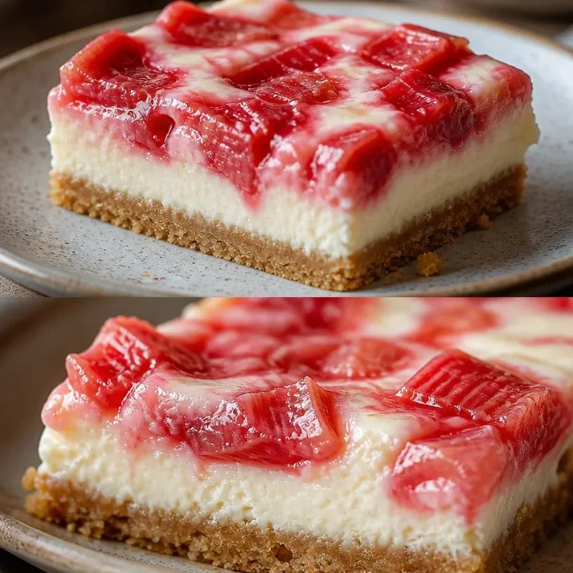 5 Irresistible Strawberry Rhubarb Cheesecake Bars