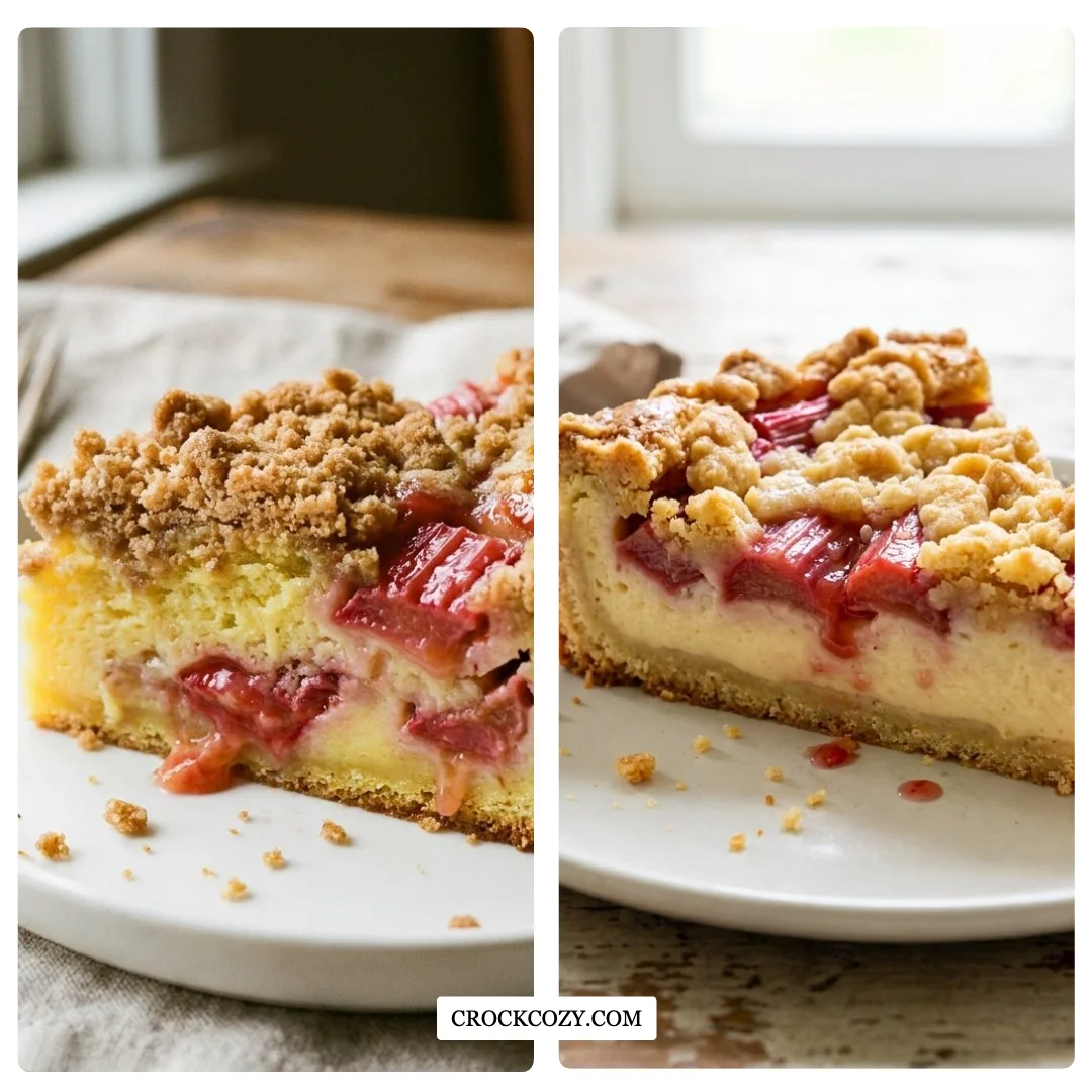 Creamy Rhubarb Custard Cake Dolce