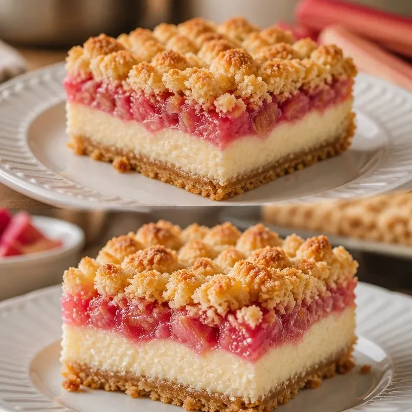 Delicious Rhubarb Cream Cheese Bars