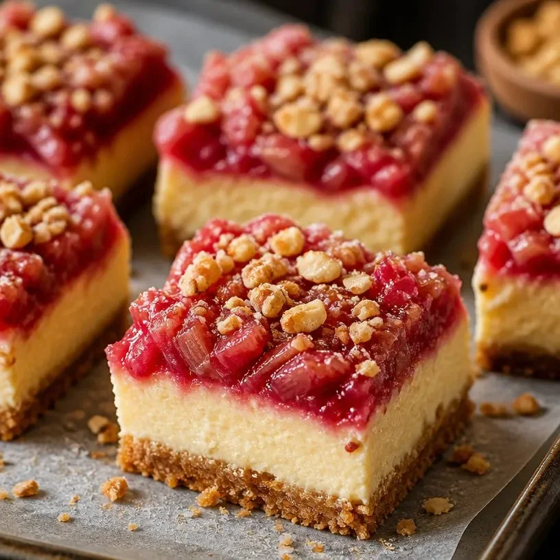 Delightful Rhubarb Cheesecake Squares