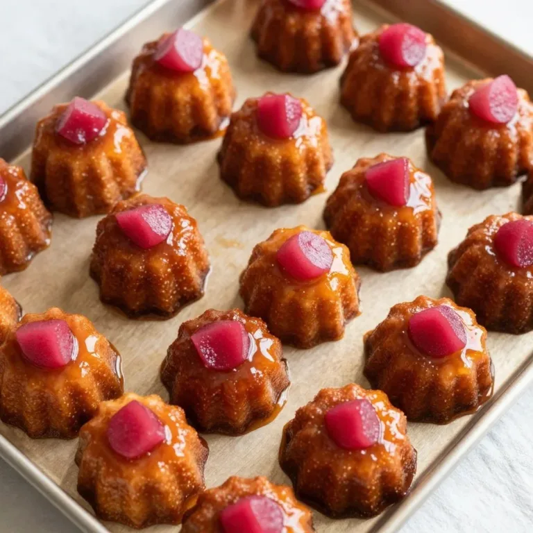 Cozy Crockpot Recipes 3 Upside down rhubarb muffins fresh out of the oven, showing a delicious fruit topping.