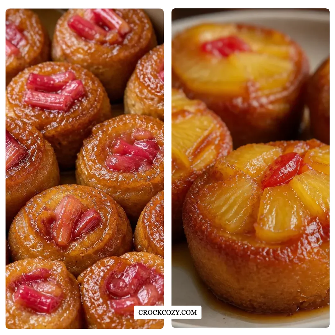Irresistible Upside Down Rhubarb Muffins