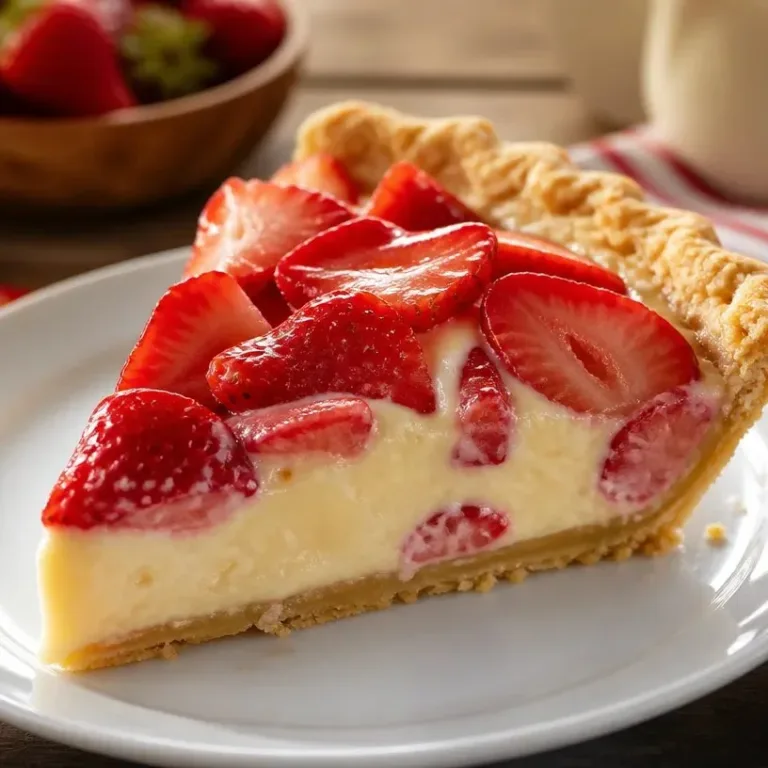 Cozy Crockpot Recipes 1 Slice of Rhubarb Custard Pie with a golden crust and vibrant filling