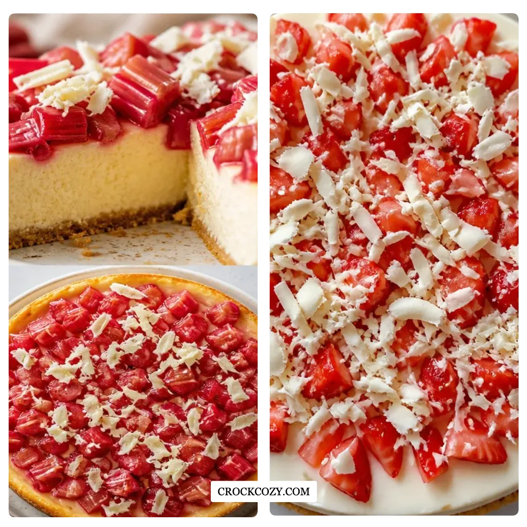 Rich White Chocolate Rhubarb Cheesecake