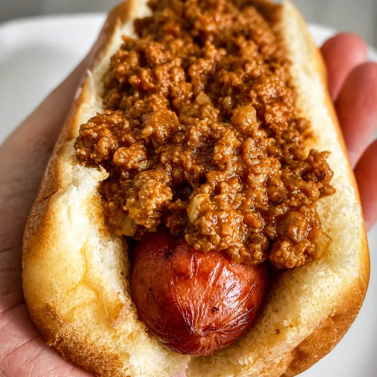 Cozy Crockpot Recipes 2 Crockpot hot dog chili served over hot dogs with toppings.