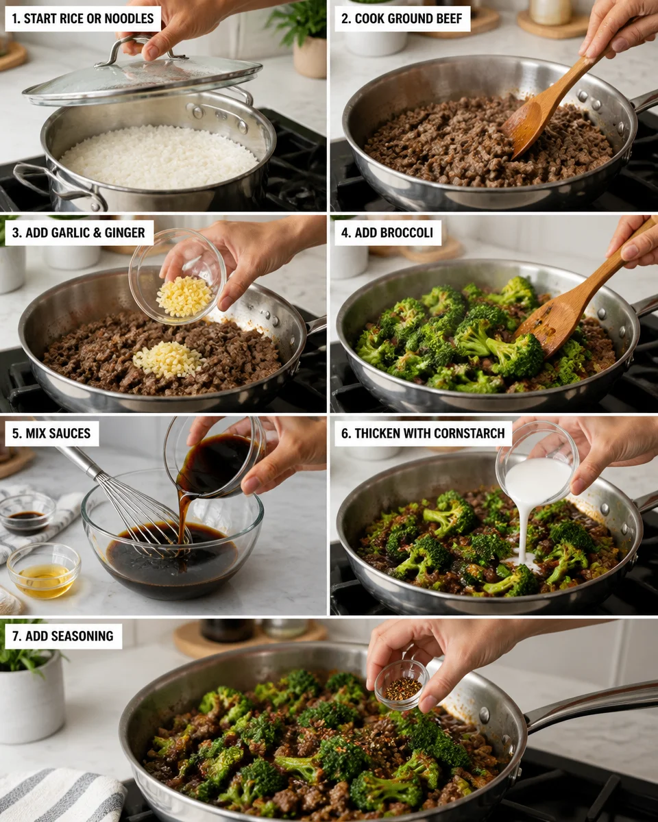 Ground Beef and Broccoli