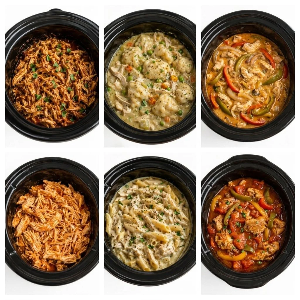 30 Back to School Crockpot Chicken Recipes for Dinners 1 Delicious crockpot chicken meal ready for family dinner.