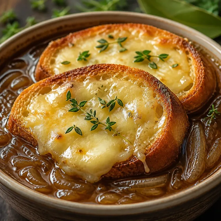 Cozy Crockpot Recipes 1 Delicious Crockpot French Onion Soup with caramelized onions, broth, and melted cheese.