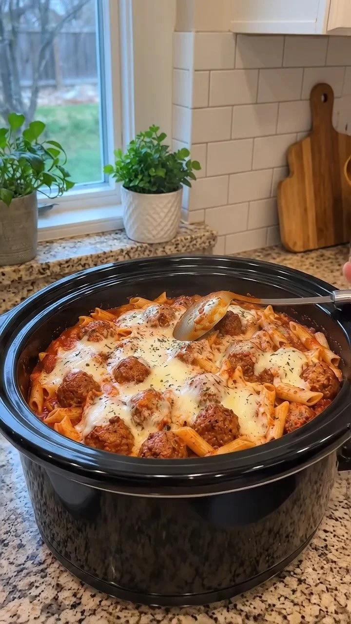 Easy Crockpot Meatball Penne Recipe