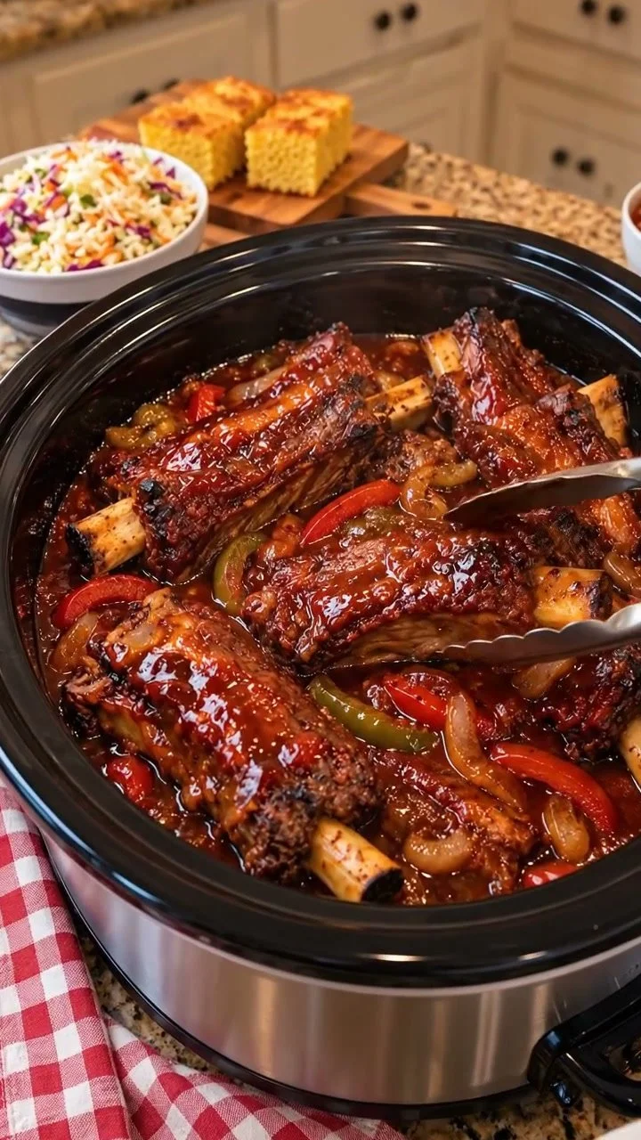 Slow Cooker Beef Spareribs with Barbecue Sauce and Onion 3 Slow Cooker Beef Spareribs with Barbecue Sauce and Onion