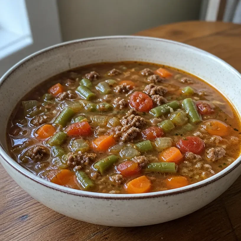 Slow Cooker Classic Ground Beef and Vegetable Soup 3 Slow Cooker Classic Ground Beef and Vegetable Soup