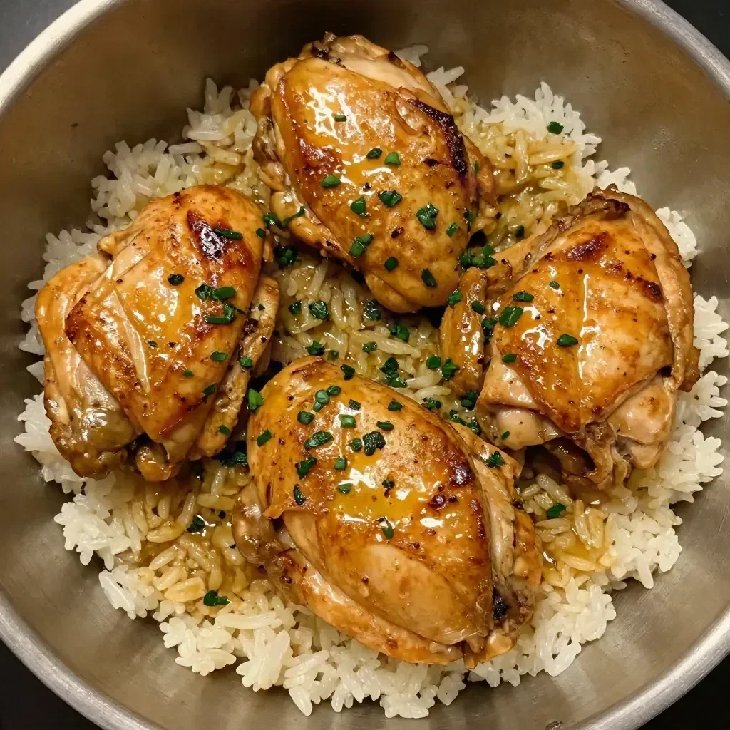 Slow Cooker Lemon Herb Chicken and Rice