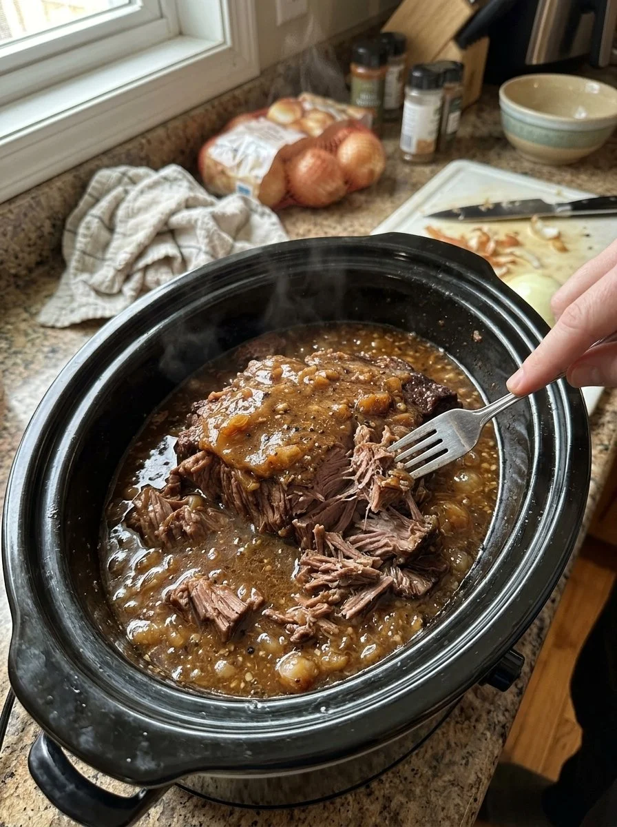 Slow Cooker Pot Roast with French Onion Gravy 31 Slow Cooker Pot Roast with French Onion Gravy